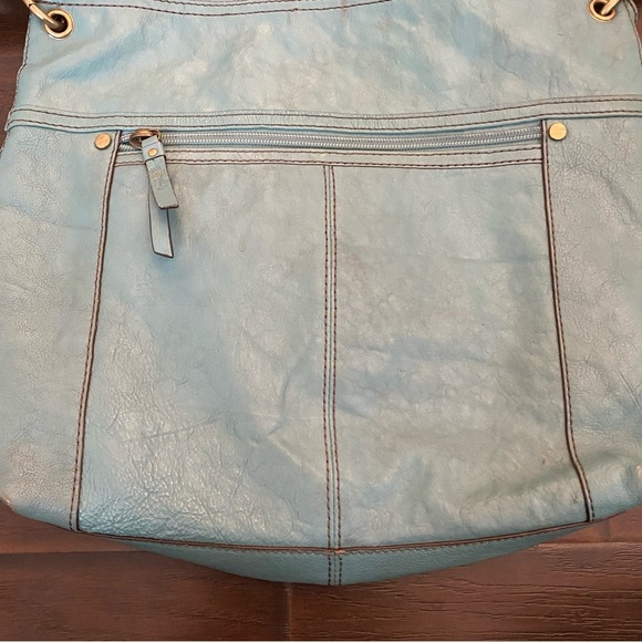 Fossil Genuine Leather Women's Blue Handbag One Size - Picture 8 of 10